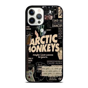 Arctic Monkeys Black and Beige Songs Lyrics Collage iPhone Case